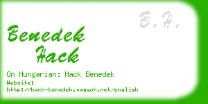 benedek hack business card